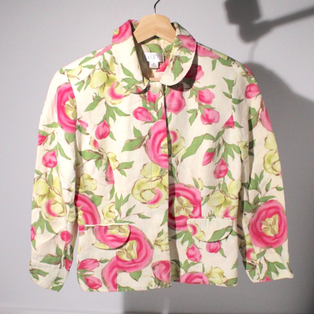 LOFT Ann Taylor Floral Blazer